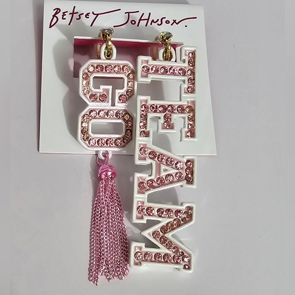 Betsey Johnson Go Team Earrings! NWT! - Picture 3 of 13